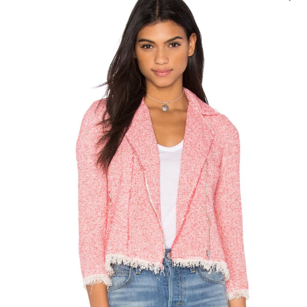 Rebecca Taylor Pink Blazer with Textured Fringe Size 2